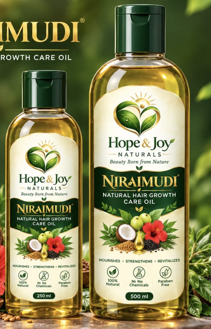 Niraimudi 250 ml and 500 ml bottles